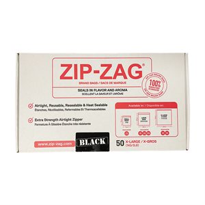 ZIP-ZAG SACS NOIRS EXTRA LARGES 43 CM X 43 CM (50)